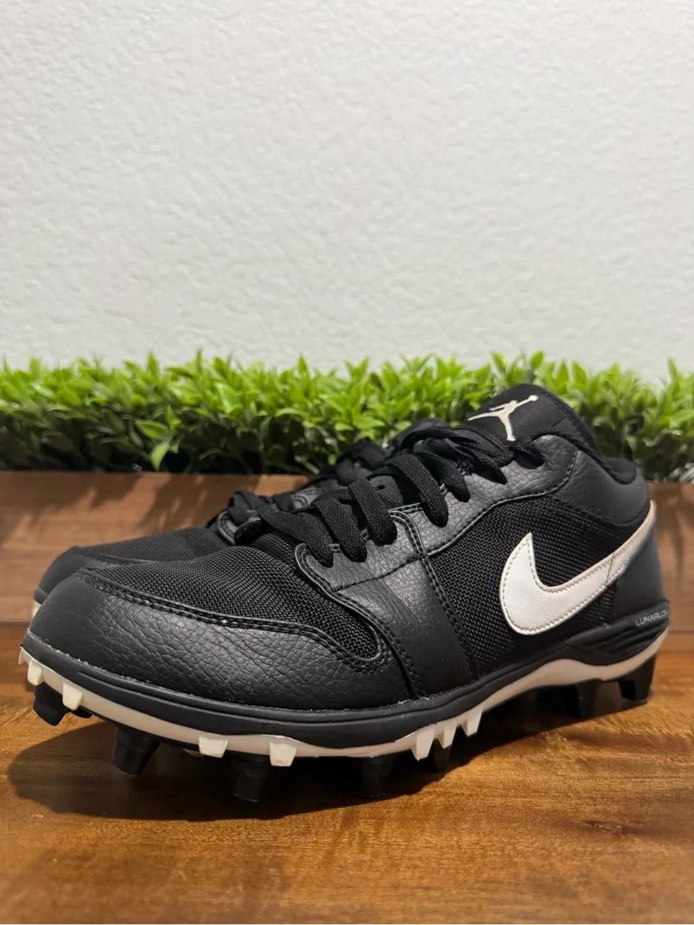 Nike Air Jordan 1 Low TD Football Cleats Black White AV5292-001 Mens Size 9